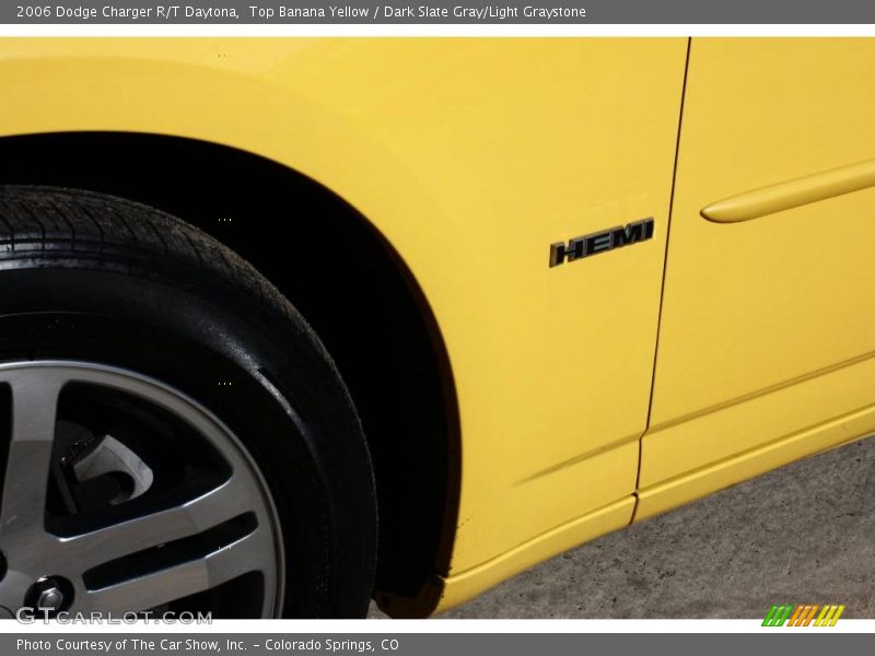 Top Banana Yellow / Dark Slate Gray/Light Graystone 2006 Dodge Charger R/T Daytona