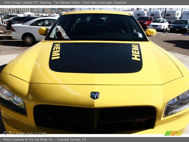 Top Banana Yellow / Dark Slate Gray/Light Graystone 2006 Dodge Charger R/T Daytona