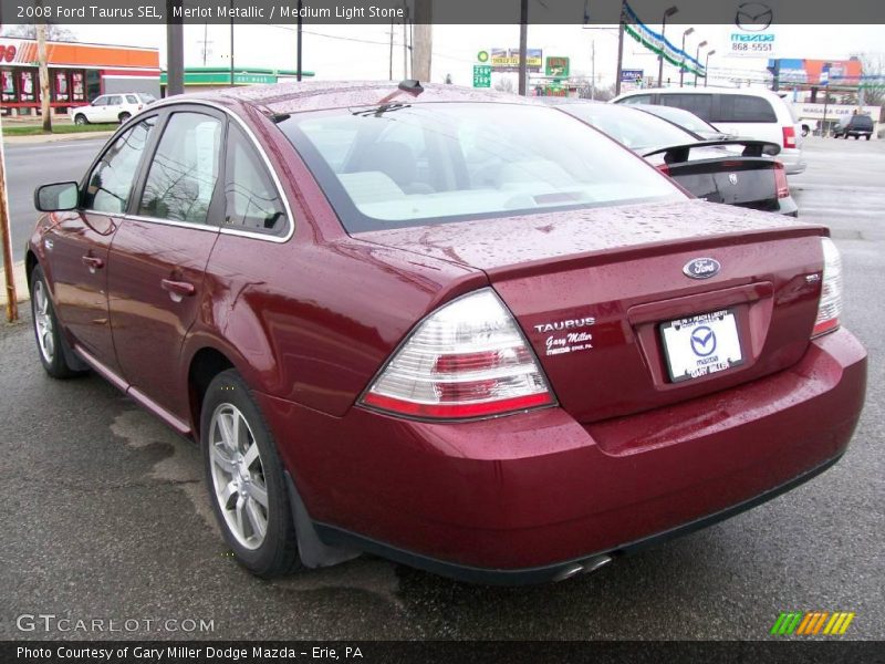 Merlot Metallic / Medium Light Stone 2008 Ford Taurus SEL