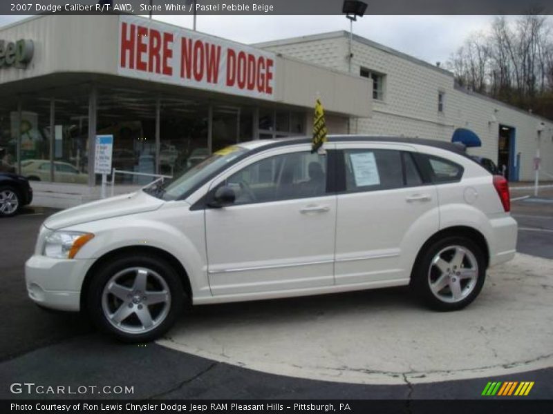 Stone White / Pastel Pebble Beige 2007 Dodge Caliber R/T AWD