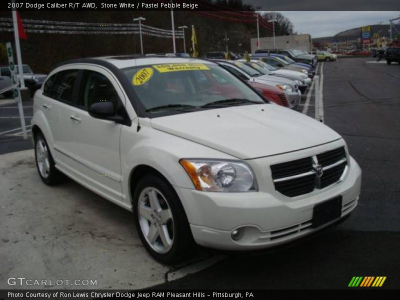 Stone White / Pastel Pebble Beige 2007 Dodge Caliber R/T AWD