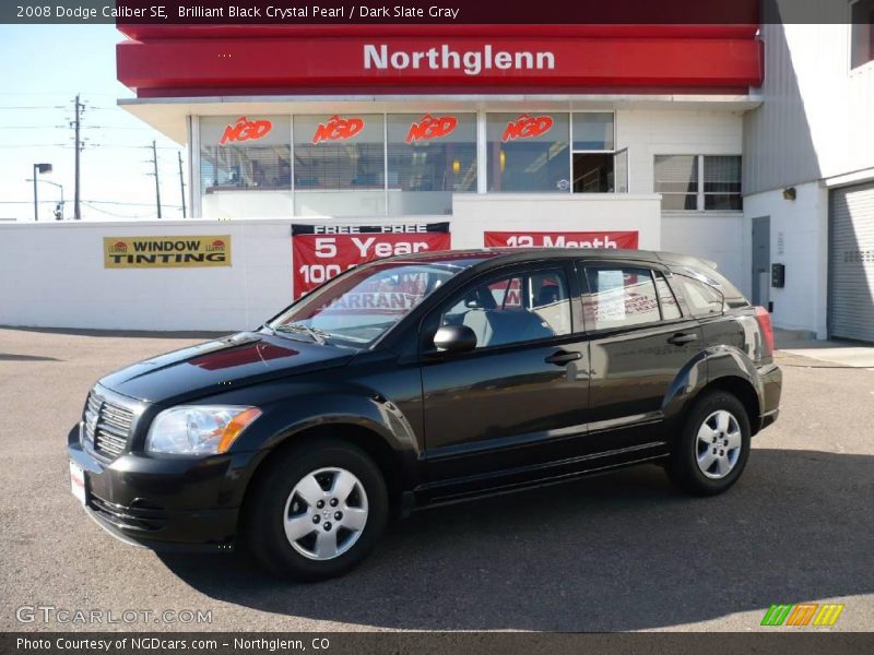 Brilliant Black Crystal Pearl / Dark Slate Gray 2008 Dodge Caliber SE