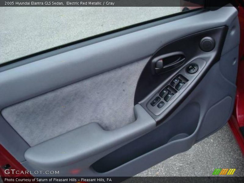 Electric Red Metallic / Gray 2005 Hyundai Elantra GLS Sedan