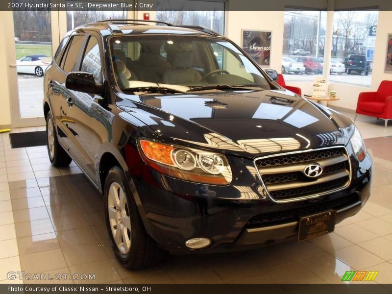 Deepwater Blue / Gray 2007 Hyundai Santa Fe SE