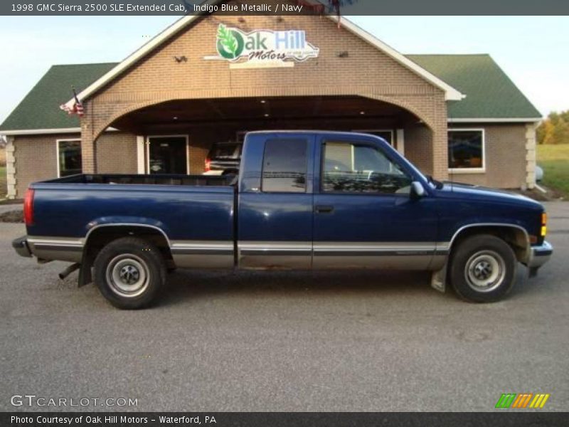 Indigo Blue Metallic / Navy 1998 GMC Sierra 2500 SLE Extended Cab