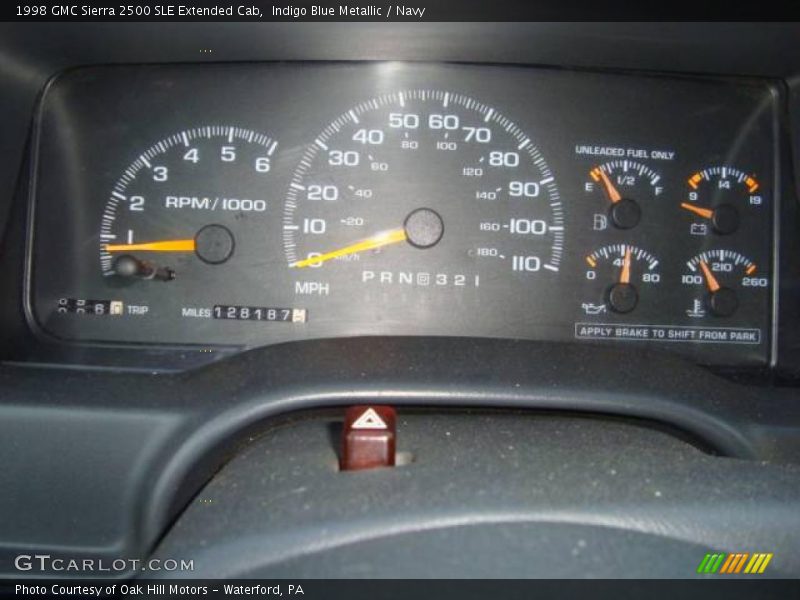 Indigo Blue Metallic / Navy 1998 GMC Sierra 2500 SLE Extended Cab