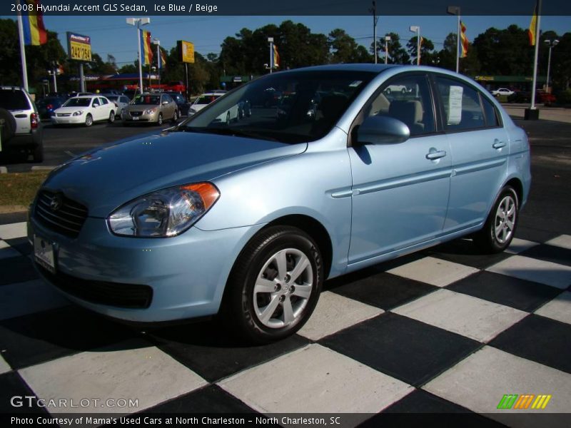 Ice Blue / Beige 2008 Hyundai Accent GLS Sedan