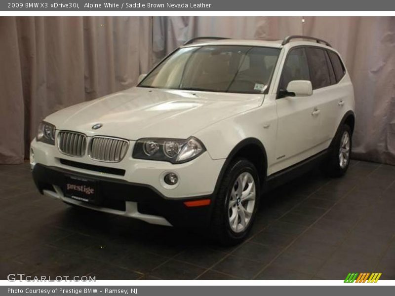 Alpine White / Saddle Brown Nevada Leather 2009 BMW X3 xDrive30i