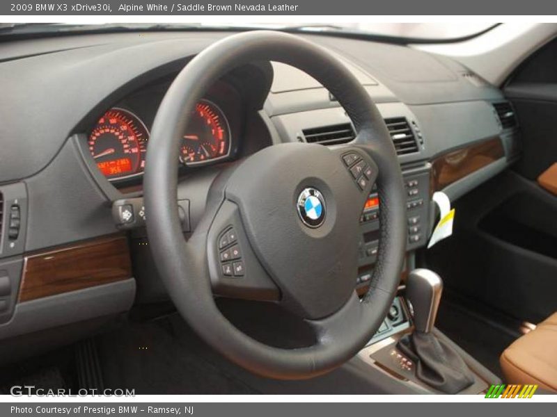 Alpine White / Saddle Brown Nevada Leather 2009 BMW X3 xDrive30i