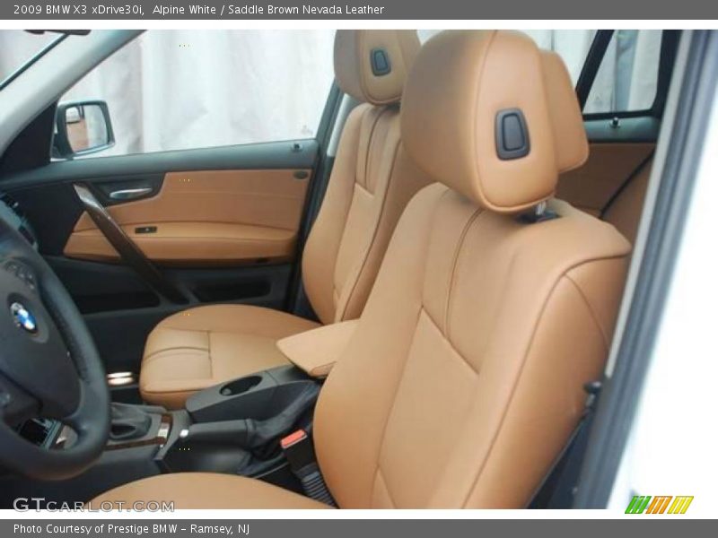 Alpine White / Saddle Brown Nevada Leather 2009 BMW X3 xDrive30i