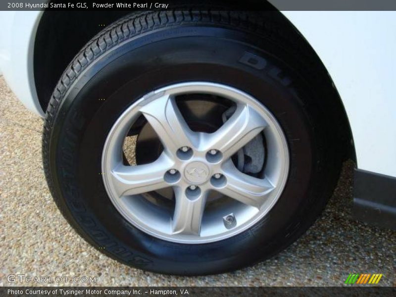 Powder White Pearl / Gray 2008 Hyundai Santa Fe GLS