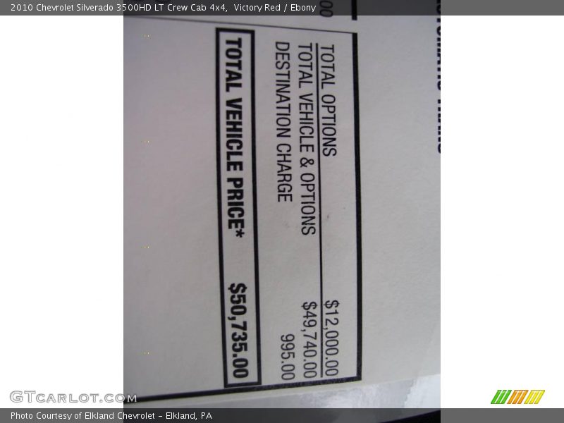 Victory Red / Ebony 2010 Chevrolet Silverado 3500HD LT Crew Cab 4x4