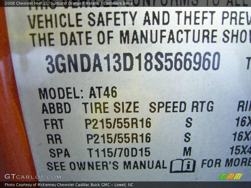Sunburst Orange II Metallic / Cashmere Beige 2008 Chevrolet HHR LS