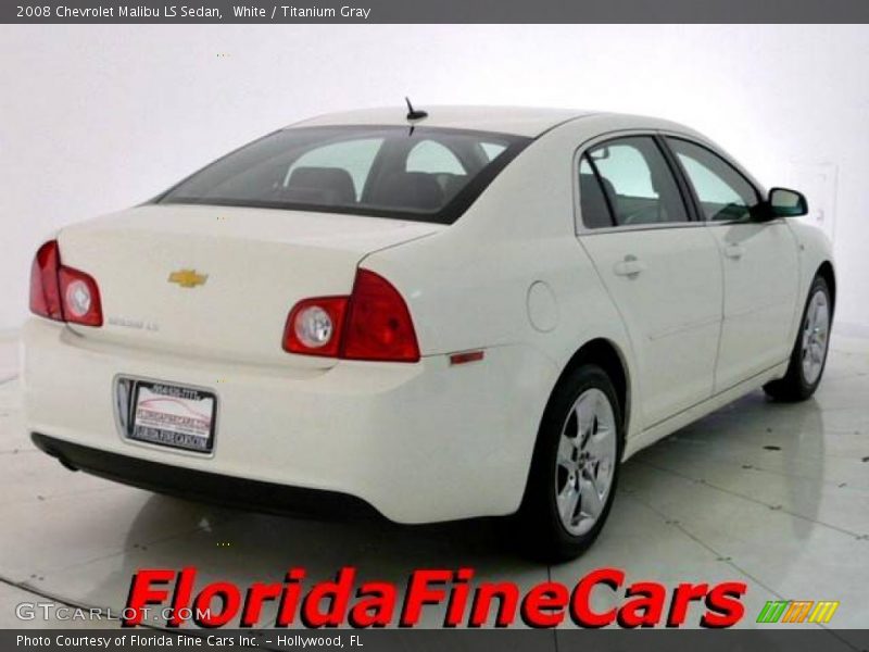 White / Titanium Gray 2008 Chevrolet Malibu LS Sedan