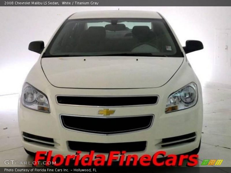 White / Titanium Gray 2008 Chevrolet Malibu LS Sedan