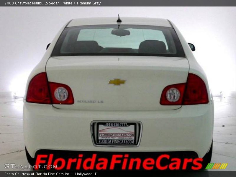 White / Titanium Gray 2008 Chevrolet Malibu LS Sedan