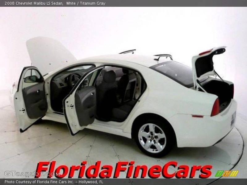 White / Titanium Gray 2008 Chevrolet Malibu LS Sedan