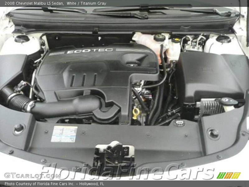 White / Titanium Gray 2008 Chevrolet Malibu LS Sedan