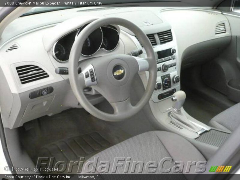 White / Titanium Gray 2008 Chevrolet Malibu LS Sedan
