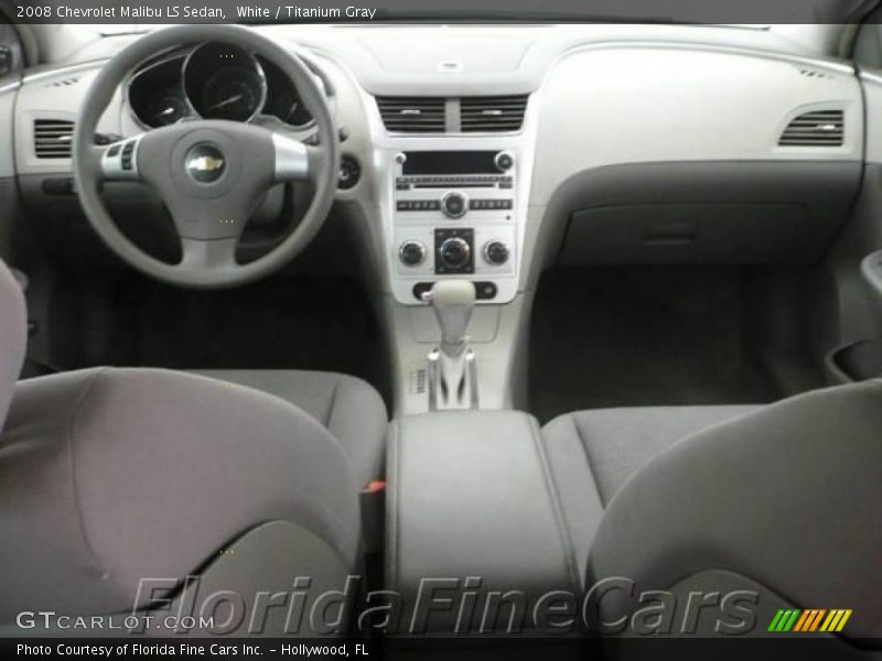 White / Titanium Gray 2008 Chevrolet Malibu LS Sedan