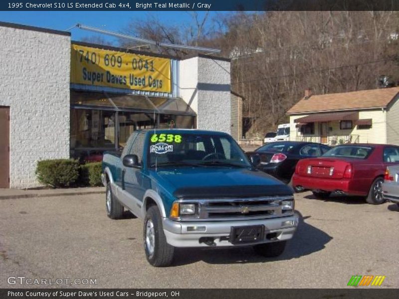 Bright Teal Metallic / Gray 1995 Chevrolet S10 LS Extended Cab 4x4