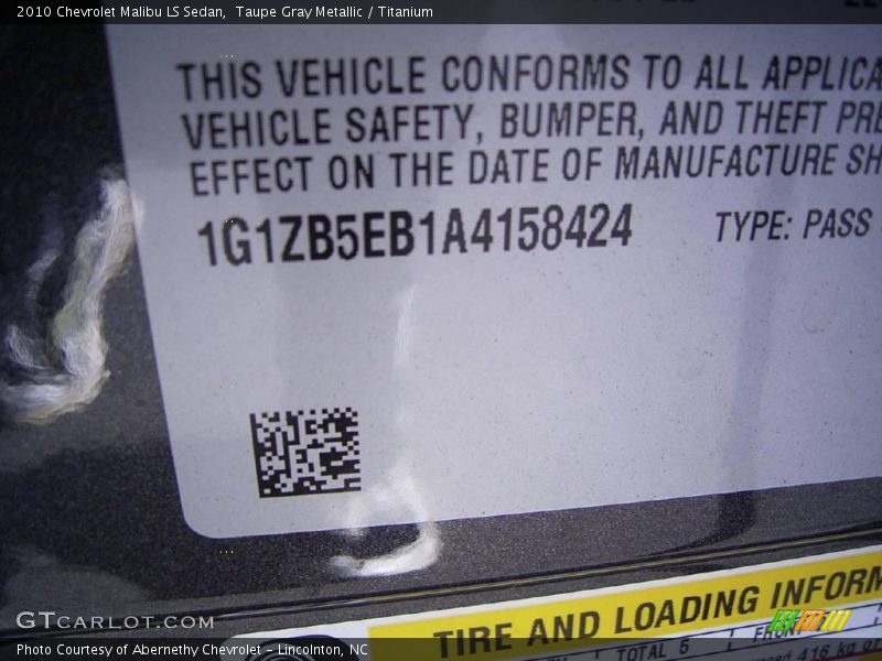 Taupe Gray Metallic / Titanium 2010 Chevrolet Malibu LS Sedan