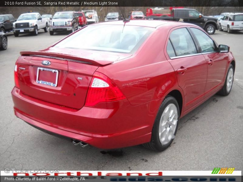 Sangria Red Metallic / Medium Light Stone 2010 Ford Fusion SE