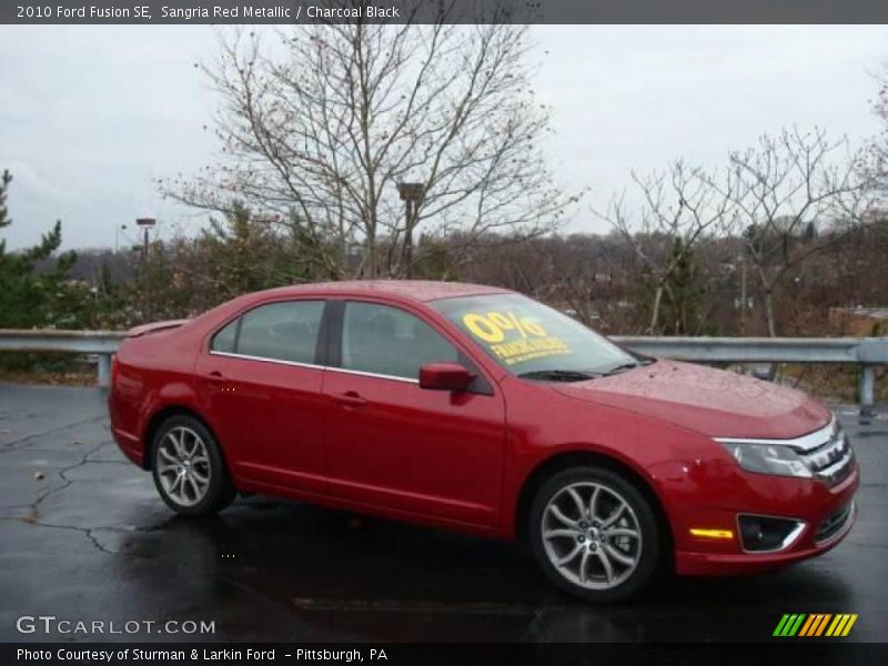 Sangria Red Metallic / Charcoal Black 2010 Ford Fusion SE