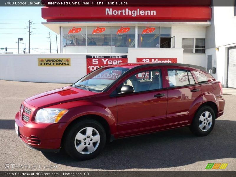 Inferno Red Crystal Pearl / Pastel Pebble Beige 2008 Dodge Caliber SE