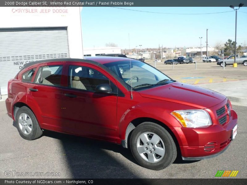 Inferno Red Crystal Pearl / Pastel Pebble Beige 2008 Dodge Caliber SE