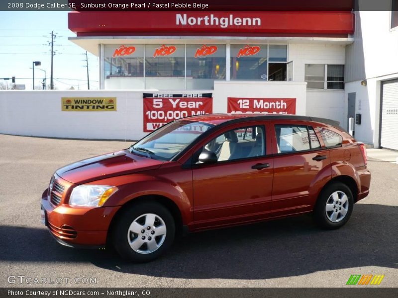 Sunburst Orange Pearl / Pastel Pebble Beige 2008 Dodge Caliber SE