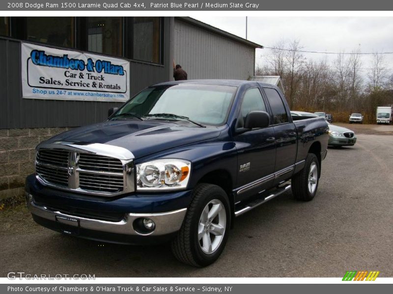 Patriot Blue Pearl / Medium Slate Gray 2008 Dodge Ram 1500 Laramie Quad Cab 4x4