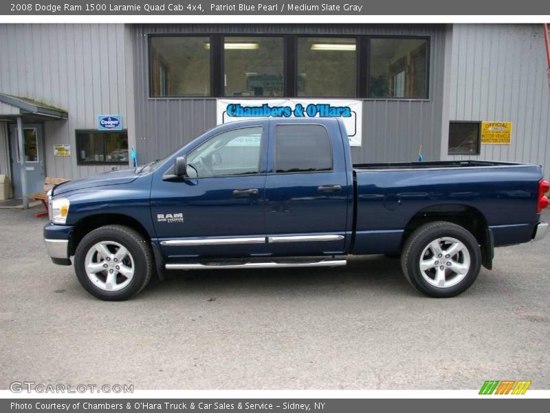 Patriot Blue Pearl / Medium Slate Gray 2008 Dodge Ram 1500 Laramie Quad Cab 4x4