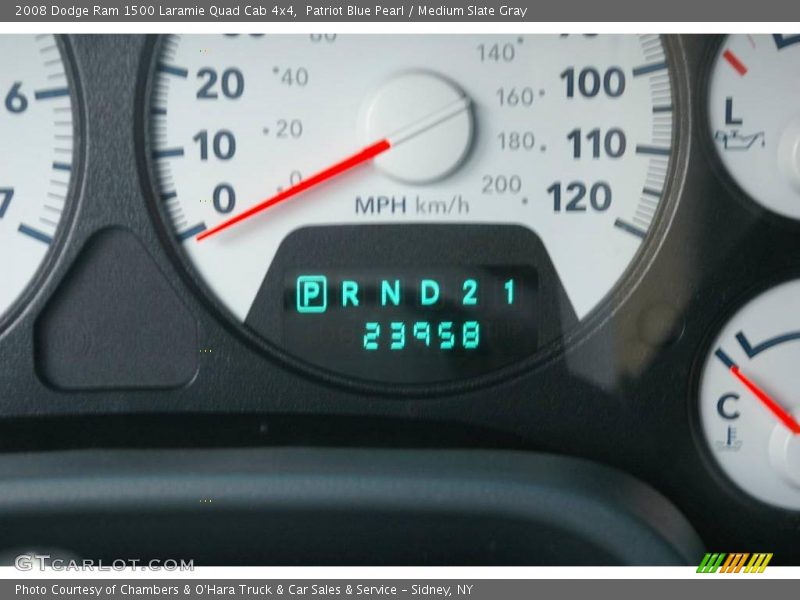 Patriot Blue Pearl / Medium Slate Gray 2008 Dodge Ram 1500 Laramie Quad Cab 4x4