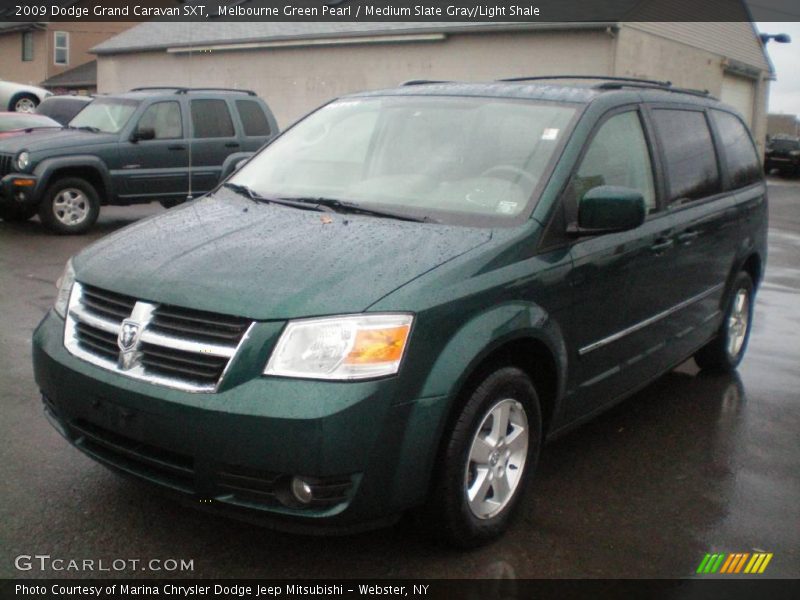 Melbourne Green Pearl / Medium Slate Gray/Light Shale 2009 Dodge Grand Caravan SXT