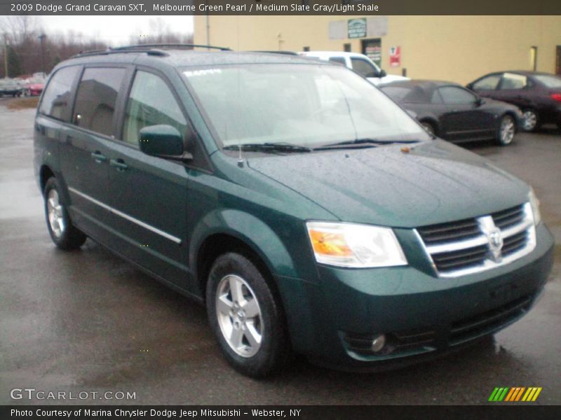 Melbourne Green Pearl / Medium Slate Gray/Light Shale 2009 Dodge Grand Caravan SXT