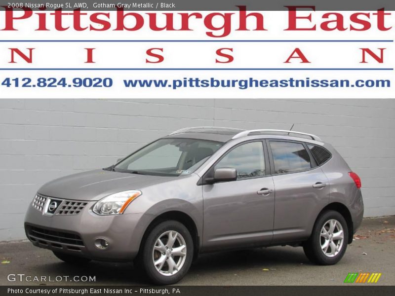 Gotham Gray Metallic / Black 2008 Nissan Rogue SL AWD