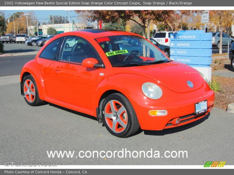 Snap Orange / Black/Orange 2002 Volkswagen New Beetle Special Edition Snap Orange Color Concept Coupe