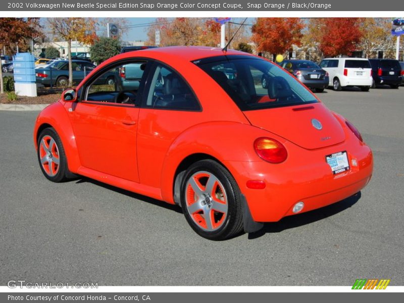 Snap Orange / Black/Orange 2002 Volkswagen New Beetle Special Edition Snap Orange Color Concept Coupe