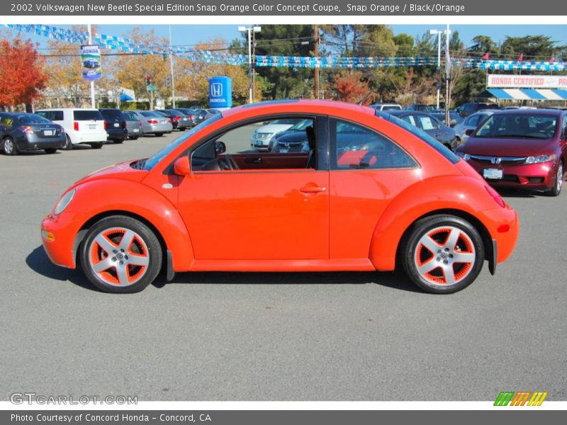 Snap Orange / Black/Orange 2002 Volkswagen New Beetle Special Edition Snap Orange Color Concept Coupe