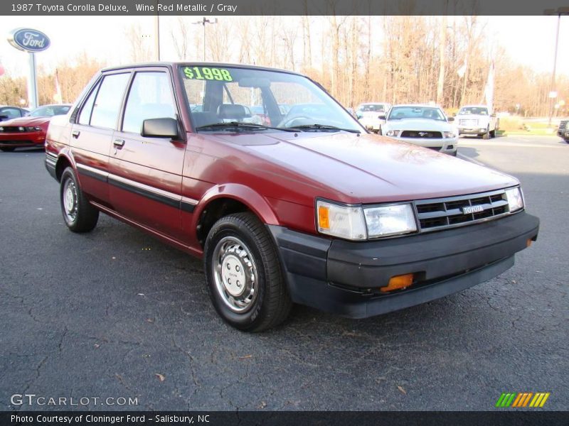 Wine Red Metallic / Gray 1987 Toyota Corolla Deluxe