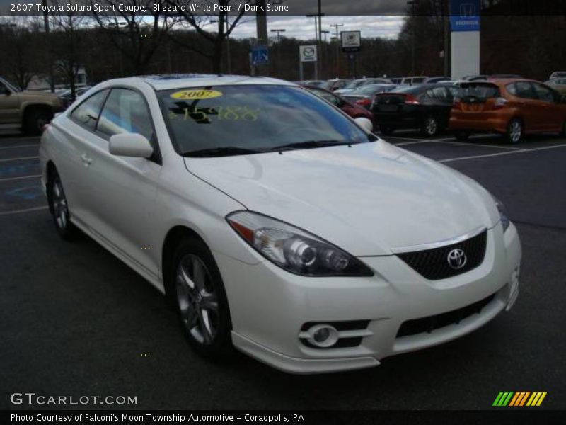Blizzard White Pearl / Dark Stone 2007 Toyota Solara Sport Coupe