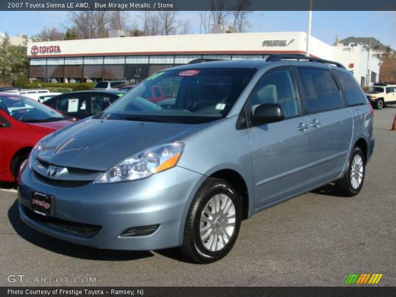 Blue Mirage Metallic / Stone 2007 Toyota Sienna LE AWD