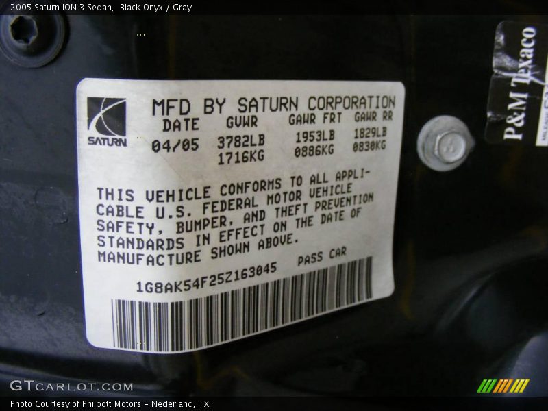 Black Onyx / Gray 2005 Saturn ION 3 Sedan