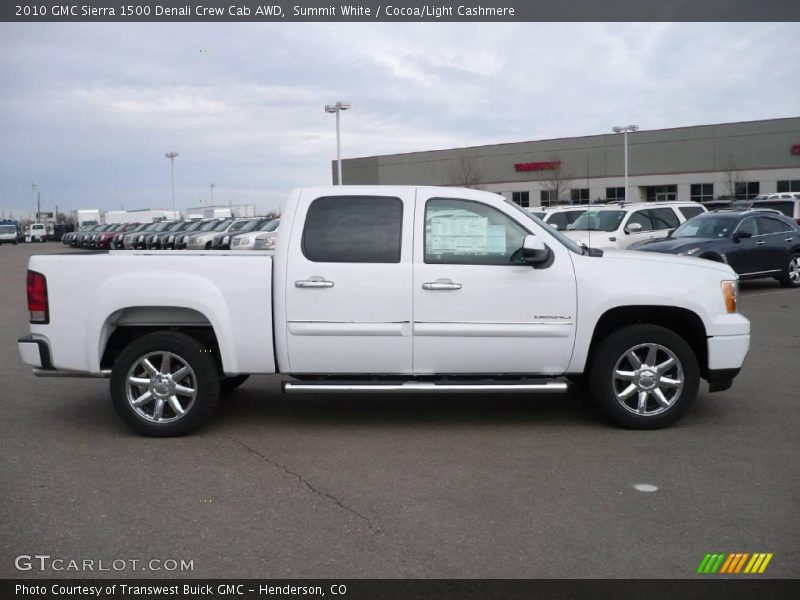 Summit White / Cocoa/Light Cashmere 2010 GMC Sierra 1500 Denali Crew Cab AWD