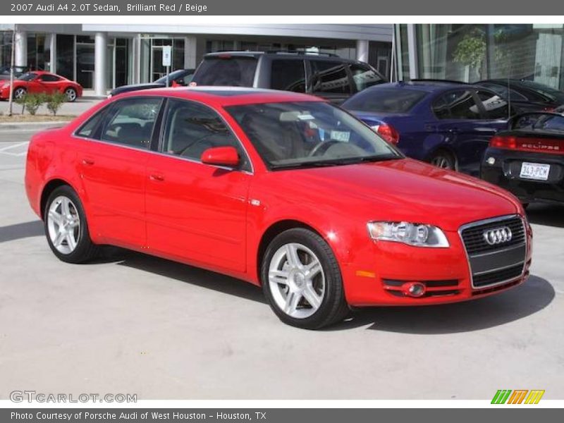 Brilliant Red / Beige 2007 Audi A4 2.0T Sedan