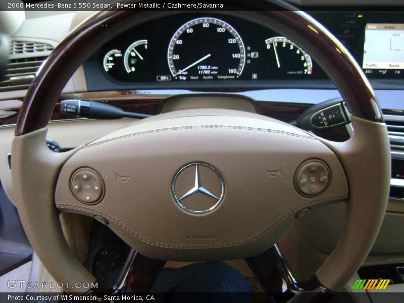 Pewter Metallic / Cashmere/Savanna 2008 Mercedes-Benz S 550 Sedan