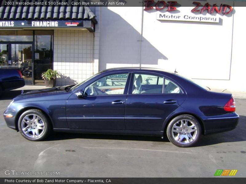 Capri Blue Metallic / Ash Grey 2003 Mercedes-Benz E 500 Sedan