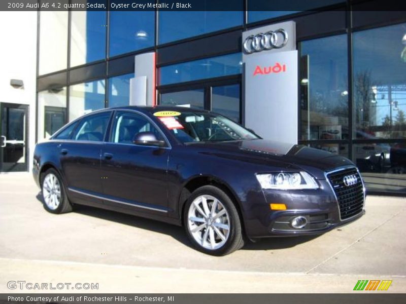 Oyster Grey Metallic / Black 2009 Audi A6 4.2 quattro Sedan