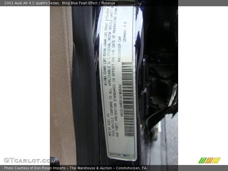 Ming Blue Pearl Effect / Melange 2001 Audi A6 4.2 quattro Sedan